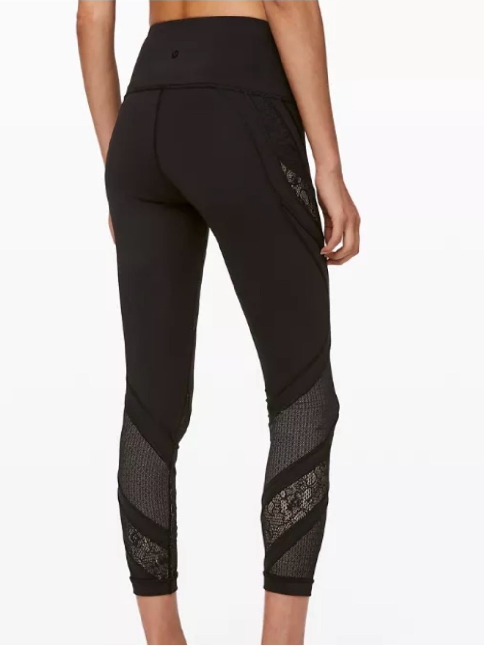 Lululemon Wonder Under High Rise Tight 25” Lace Black Leggings
